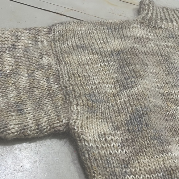 Women’s Mohair Silk Wool blend Loose Knit Mock neck Sweater Large Heather Ombre - Picture 11 of 14